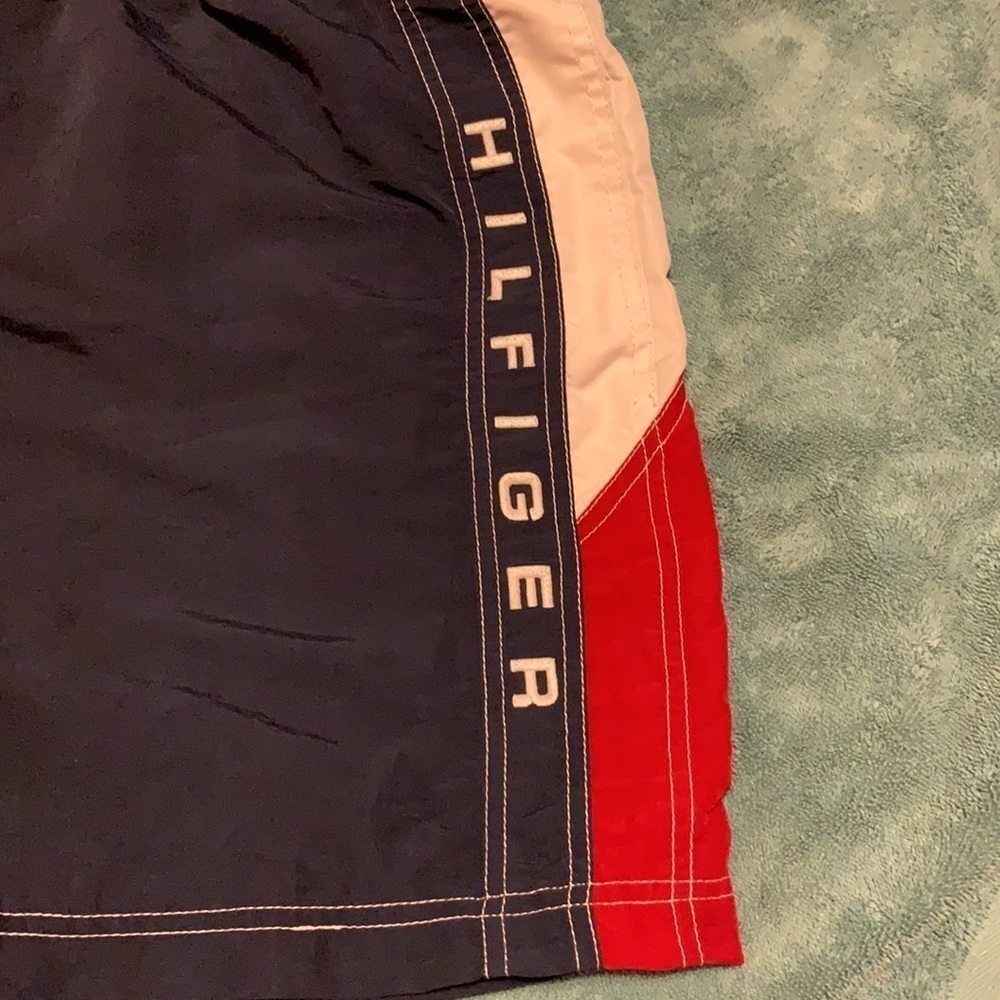 Tommy Hilfiger spellout swim trunks Blue Size Large - Picture 2 of 8